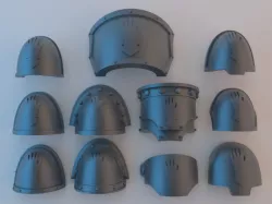 Space Marine Shoulder Pads - Iron Hands v2