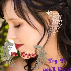 Spider Web Ear Wrap - ON EARRING HOT FAKE PIERCING Ring Cuff Hoops Female male Non-Piercing earring Jewellery Bondage DREADLOCK BEAD DREAD BEADS RING EAR femJ-67 3d print cnc