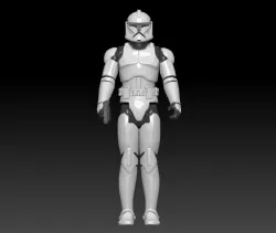 STAR WARS .STL The Clone Wars OBJ. Clone Trooper phase 1 and 2 3d KENNER STYLE ACTION FIGURE.