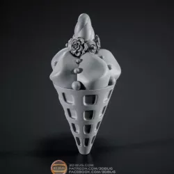 Waffle cone in unicorn style