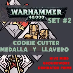 WARHAMMER 40K - MEDALS, KEYCHAIN AND COOKIE CUTTER -