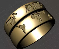 World Map Wedding Rings, World Wedding Rings, Rings, Rings