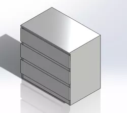 1:6 Scale Ikea Malm Drawers for Barbie Doll (Doll House Furniture)