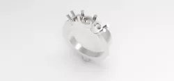 Alliance ring 3 gem stones Ø 4mm T 51