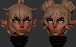 ANIME SET OF SPACE ELF  ALTERNATIVE HEADS 3D PRINT