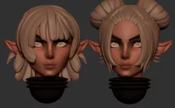 ANIME SET OF SPACE ELF  ALTERNATIVE HEADS 3D PRINT