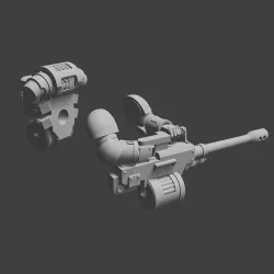 Automatic cannon UPSCALED Heavy weapon - 3 poses
