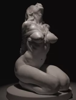 Busty shibari, nude