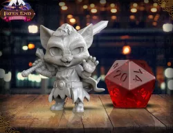 Cass the Cat Fighter Miniature - Pre-supported!