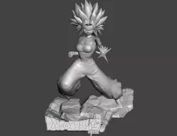 CAULIFLA DRAGONBALL SUPER SSJ SAIYAN 3 versions included. Dynamic pose for LEDs-  HIGH POLY STL 3D print model