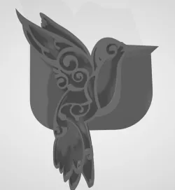 Ceramic pottery molded Colibri Stamp