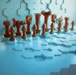 Chess Unique set bolt and screw stylized printable