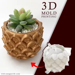 Concrete planter Pot 3D printed mold - Include Pot file for print - You can make pots of any size you want for your plants