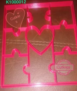 cookie cutters, jigsaw puzzle, heart, heart puzzle