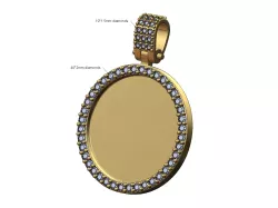 Diamond bail and memory picture pendant 3D print model