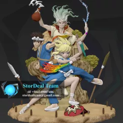 Diorama Kohaku, Senku, Chrome | Dr. Stone | STL