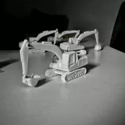 Easy to print Generic Excavator (esc: 1:100 or HO Scale)