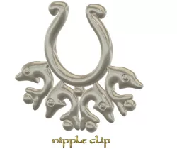 fake Nose hook "Dolphins" FAKE NIPPLE Clamps Pendant PIERCING  Female Septum Barbaella male Non-Piercing Body Jewellery Bondage Weight femJ-54 3d print cnc