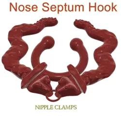 fake Nose septum hook "snakes" "serpents" FAKE NIPPLE Clamps Pendant PIERCING  Female Septum Barbaella male Non-Piercing Body Jewellery Bondage Weight  femJ-58 3d print cnc