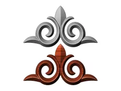 Floral decoration element relief 3D print model