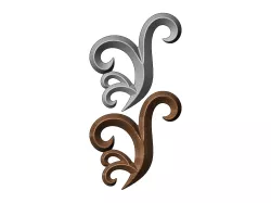 Floral motif onlay and relief 3D print model