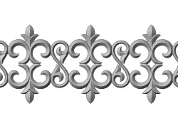 Floral scroll pattern relief strip