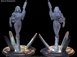 Halo Female Spartan Battle Damaged