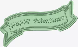 Happy Vanentines banner cookie cutter