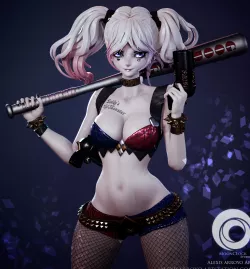 Harley Quinn Suicide Squad Diorama 3D print model