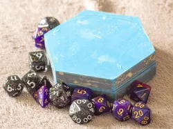 HEXAGONAL DICE VAULT AND ROLLING TRAY