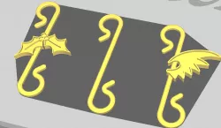 Holly and Dragon Ornament Hooks