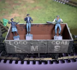 Hornby scale train crew, driver, fireman and signaller