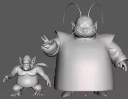 King Kai + Bubbles (Dragon Ball) 3D Model