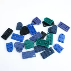 Lego heart and bricks pendant