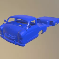 MERCEDES BENZ BLUE WONDER RENNTRANSPORTER 1954 PRINTABLE TRUCK BODY
