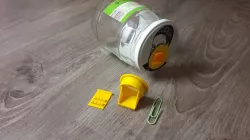 Mouse trap door for glass jar