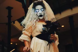 Moving Jaw Banshee Mask/ Lady Krampus Mask/ Demon Mask