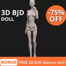 Nova - 3D BJD Doll, bjd doll 3d printing, bjd 3d model, bjd doll, bjd doll, ball jointed doll