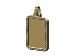Rectanguler Diamond Memory Picture Pendant 3D print model