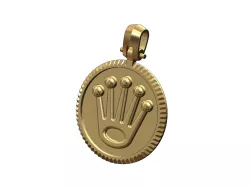 Rolex crown and watch bezel pendant with bail 3D print model