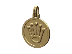 Rolex crown round pendant 3D print model