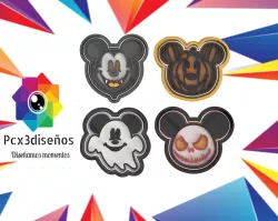 SET 4 COOKIE CUTTERS DISNEY MICKEY MOUSE HALLOWEEN