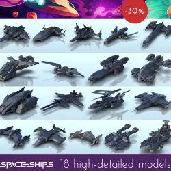 Spaceship FULL PACK - Battleship Vehicle SF Science-Fiction