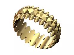 Studs and pyramids motif band size 5to10 3D print model