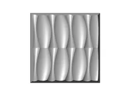 Symmetrical organic dune 3d wall decor panel relief 3D print model