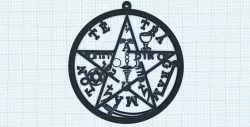 Tetragrammaton pentagram,  sacred magic symbol, knowledge logo, name of God, essence of the universe