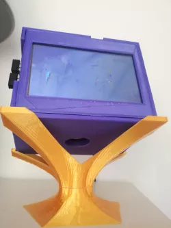 Touch screen living room computer with a Raspberry Pi3 and a touch screen.