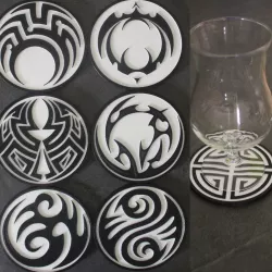 6 Coaster Tribal Circle