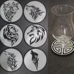 6 Coaster Tribal Wolf