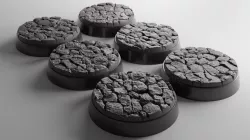 6x 25mm base with cobblestone ground v2 (+toppers)